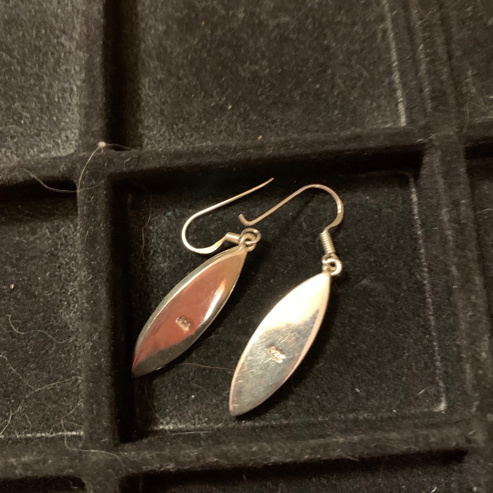 Native American Multi Stone Dangle Earrings Sterl… - image 3